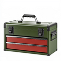 Boîte à outils 60 x 30 x 35 cm en métal vert kaki avec 2 tiroirs pour rangement d atelier