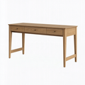Bureau 140 x 60 x 75 cm en bois brun avec trois tiroirs style scandinave