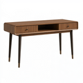 Bureau 120 x 55 x 76 cm en bois marron avec tiroirs style moderne
