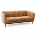 Canapé 3 places 210 x 90 x 82 cm aspect cuir camel style contemporain