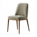 Chaise de salle à manger 48 x 55 x 85 cm similicuir kaki pieds en bois style contemporain