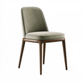 Chaise de salle à manger 50 x 58 x 82 cm en bois brun et revêtement vert style contemporain