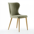 Chaise de salle à manger 50 x 60 x 85 cm en similicuir vert olive avec pieds en métal doré