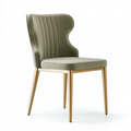 Chaise de salle à manger 50 x 58 x 86 cm vert olive rembourrée pieds en métal doré contemporaine
