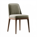 Chaise de salle à manger 50 x 56 x 82 cm en bois brun et revêtement vert style contemporain