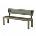 Banc de jardin 150 x 60 x 85 cm en métal vert olive avec dossier ajouré